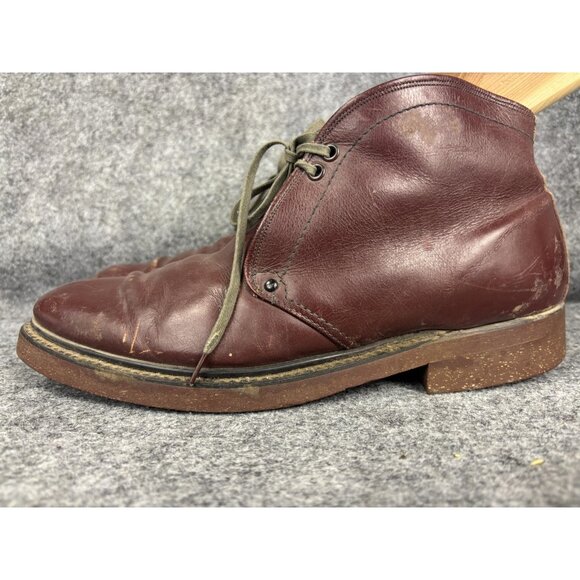 Vintage Red Wing Chukka Boots Mens 9.5 Brown Leather Shearling Lined Style 490